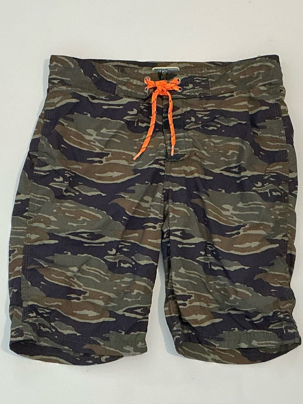J.Crew Boys Size 10 Camouflage Board Shorts with Orange Drawstring